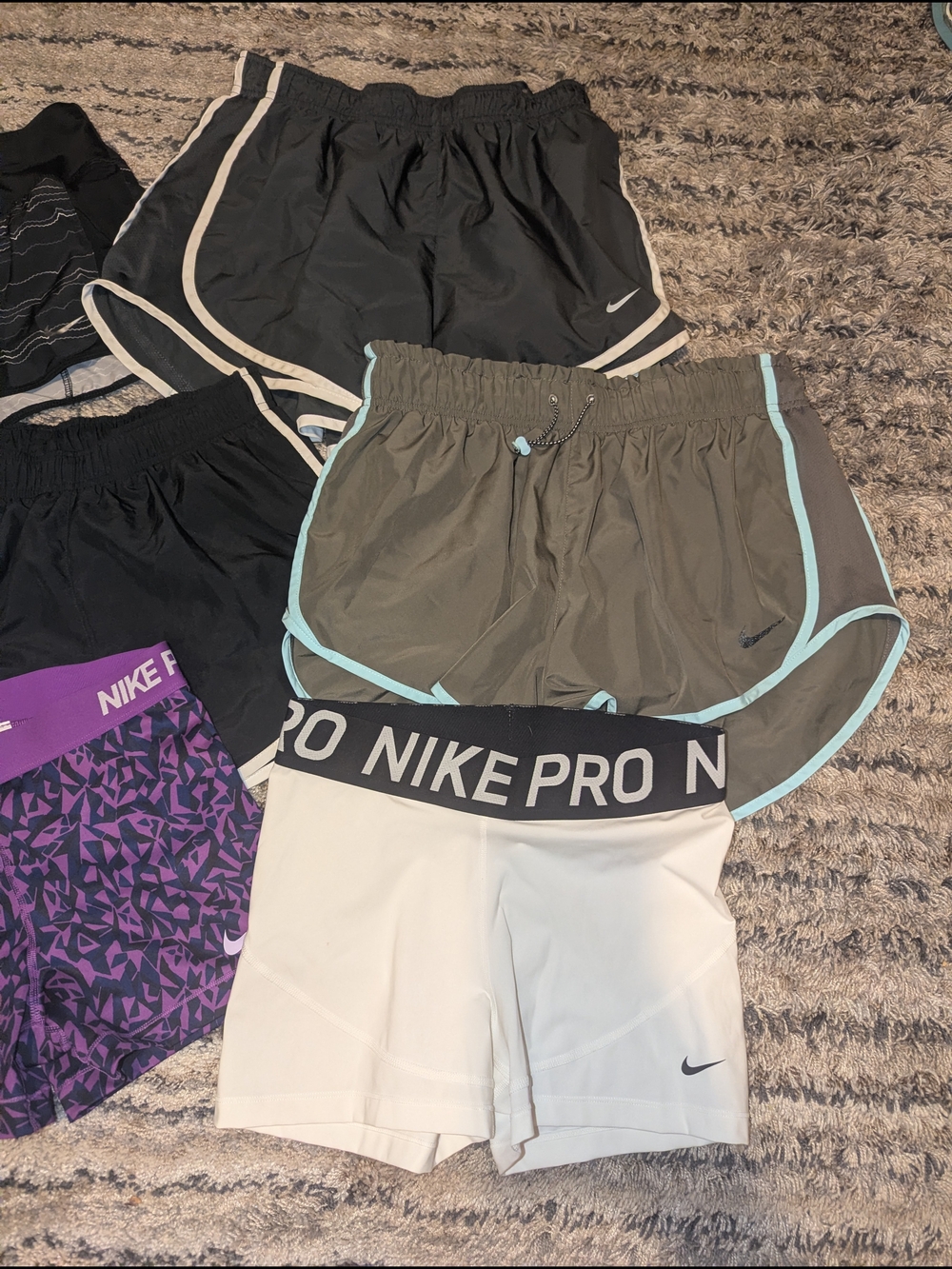Nike Women's Assorted Performance Shorts - Black, Gray, Olive, Purple, White - Picture 2 of 3